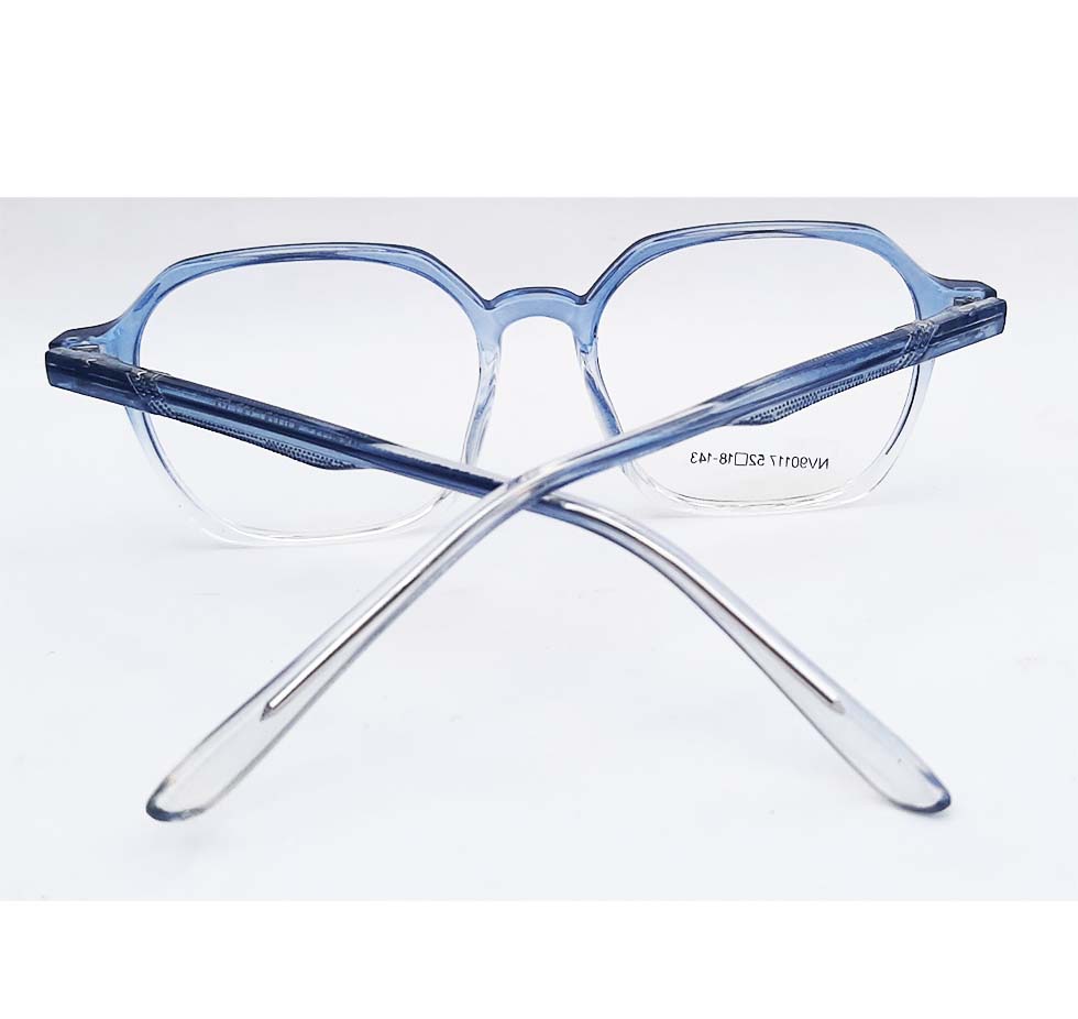 Armação de óculos de grau Quadrado Hexagonal 394 Basic degrade Azul