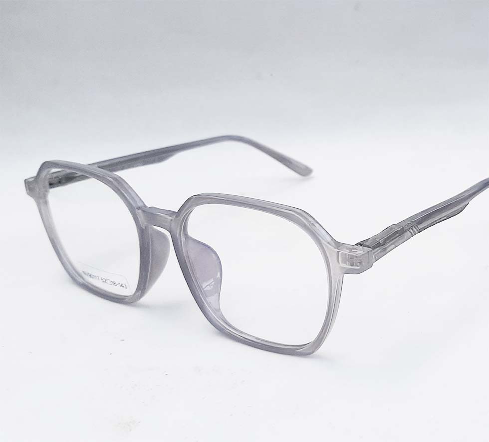 Armação de óculos de grau Quadrado Hexagonal 394 Basic retro Cinza Claro