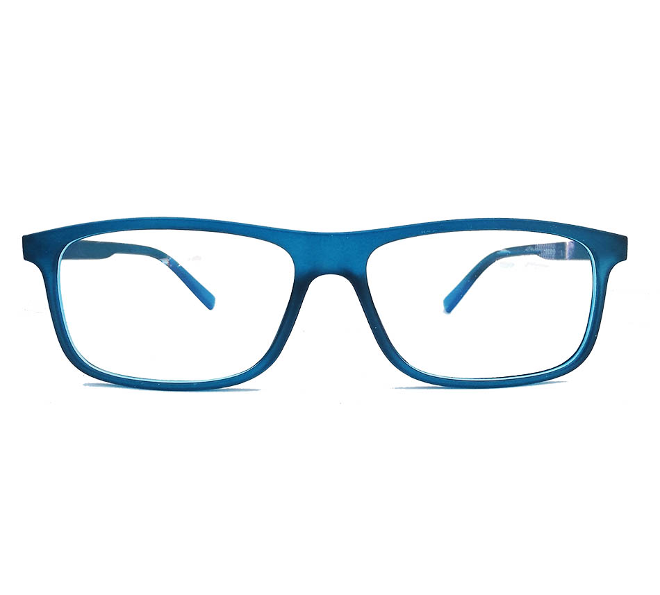 Armação De Óculos De Grau Retangular Classic Justin Blu Com Proteção De Luz Azul