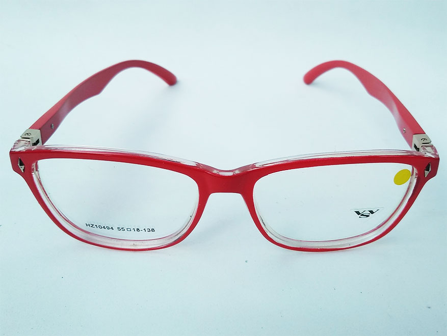 Óculos para grau Juvenil Vermelho Wayf Hastes Metal Abertura total Ruby Retangular