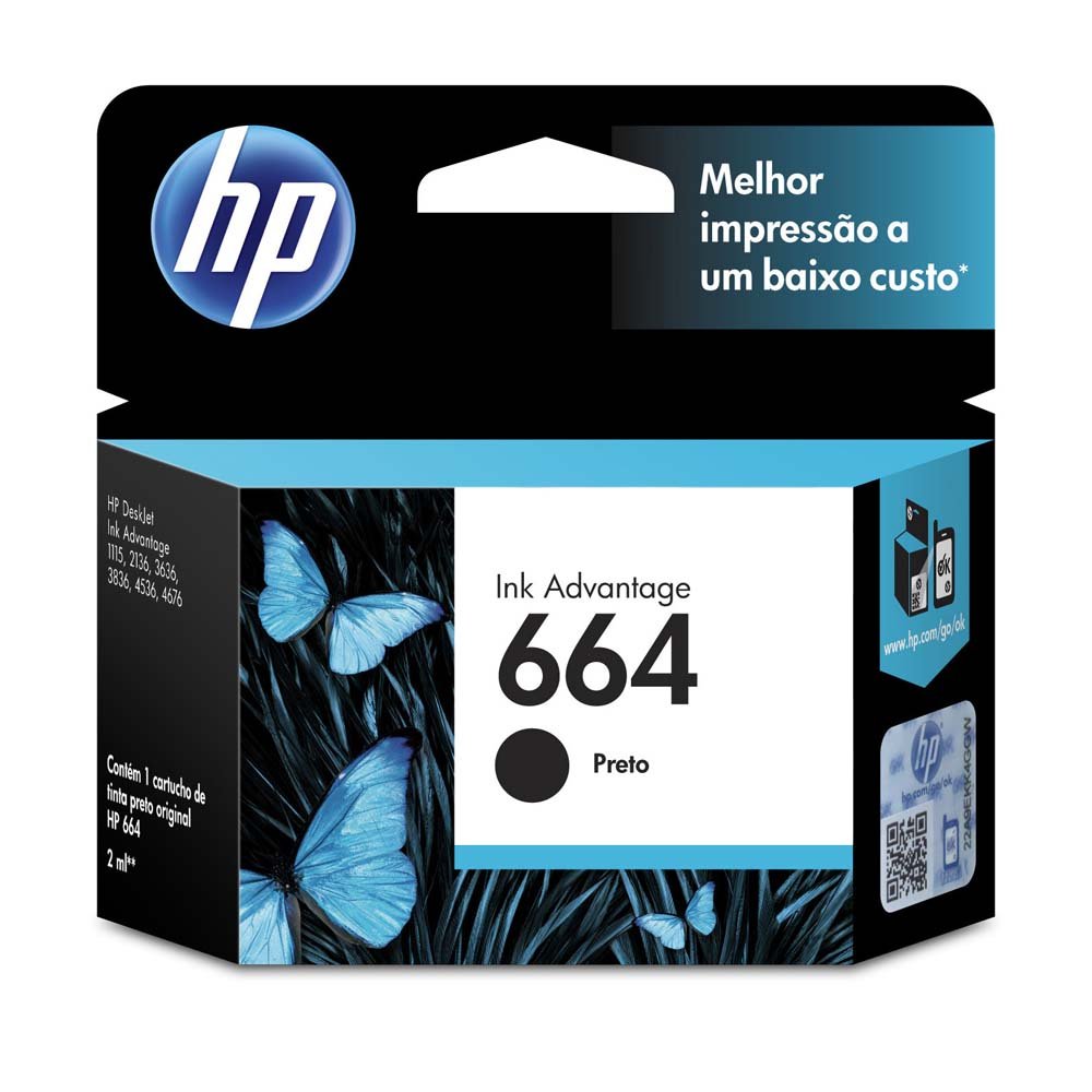 HP F6V29AB 664 CARTUCHO DE TINTA PRETO(2,0 ml)