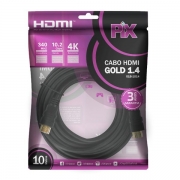 Cabo PIX HDMI Gold 1.4, 4K, Ultra HD, 19 Pinos, 10 Metros - 018-1014