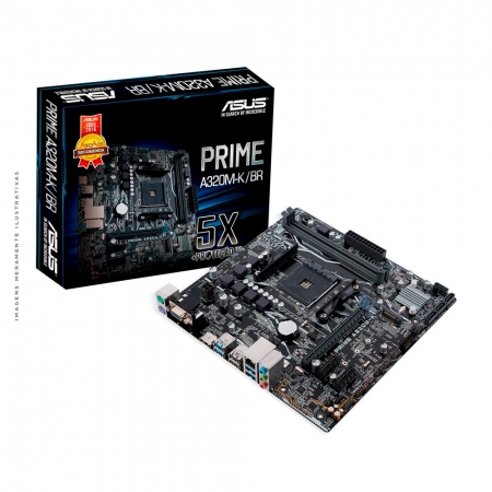 Placa Mãe Asus Prime A320M-K/BR, AMD AM4, mATX, DDR4 - 90MB0UW0-C1BAY0