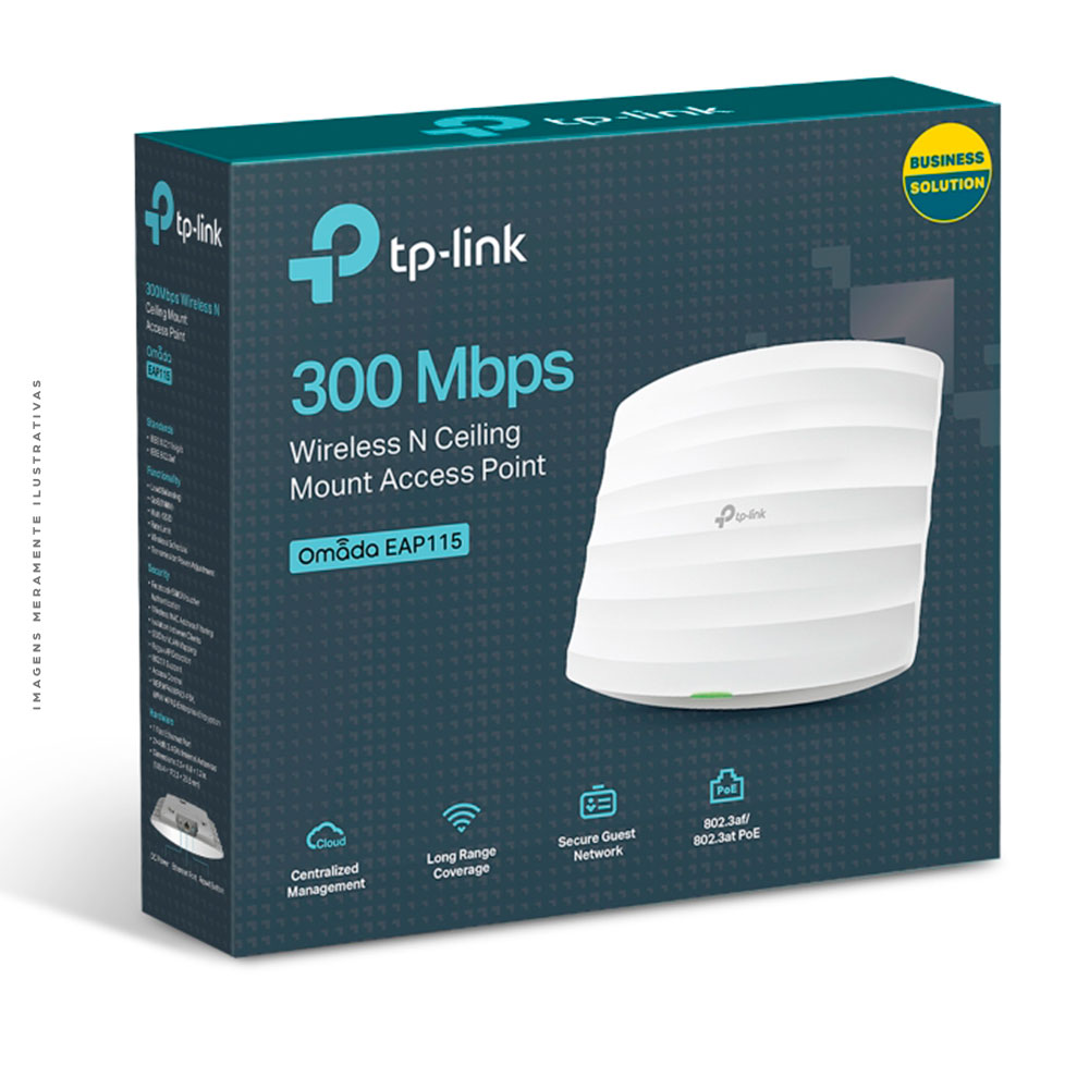 Access Point TP-Link Wireless, N 300Mbps, Montável em Teto - EAP115