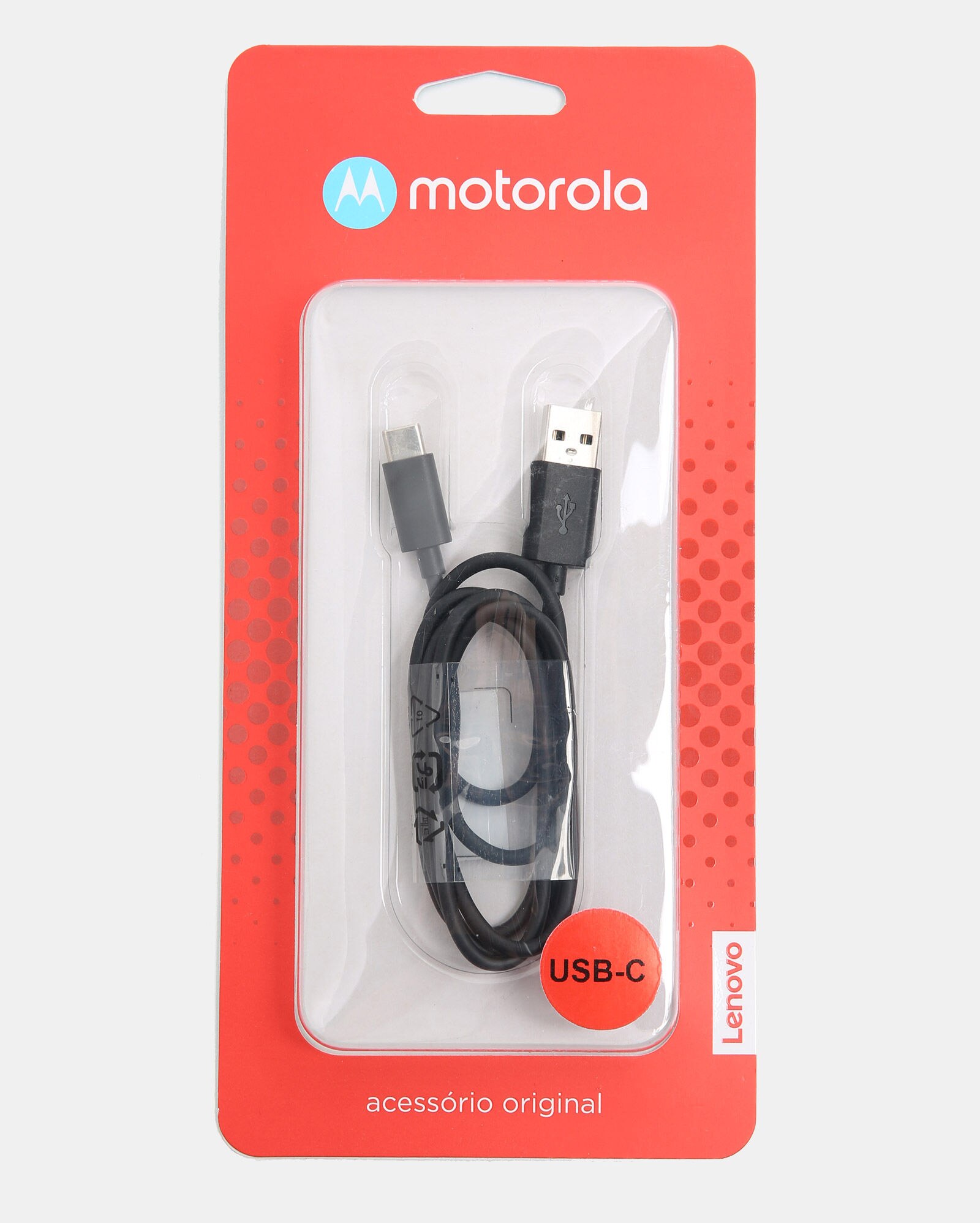 Cabo de Dados Motorola USB/USB-C, Preto - MO-SKN6473AI
