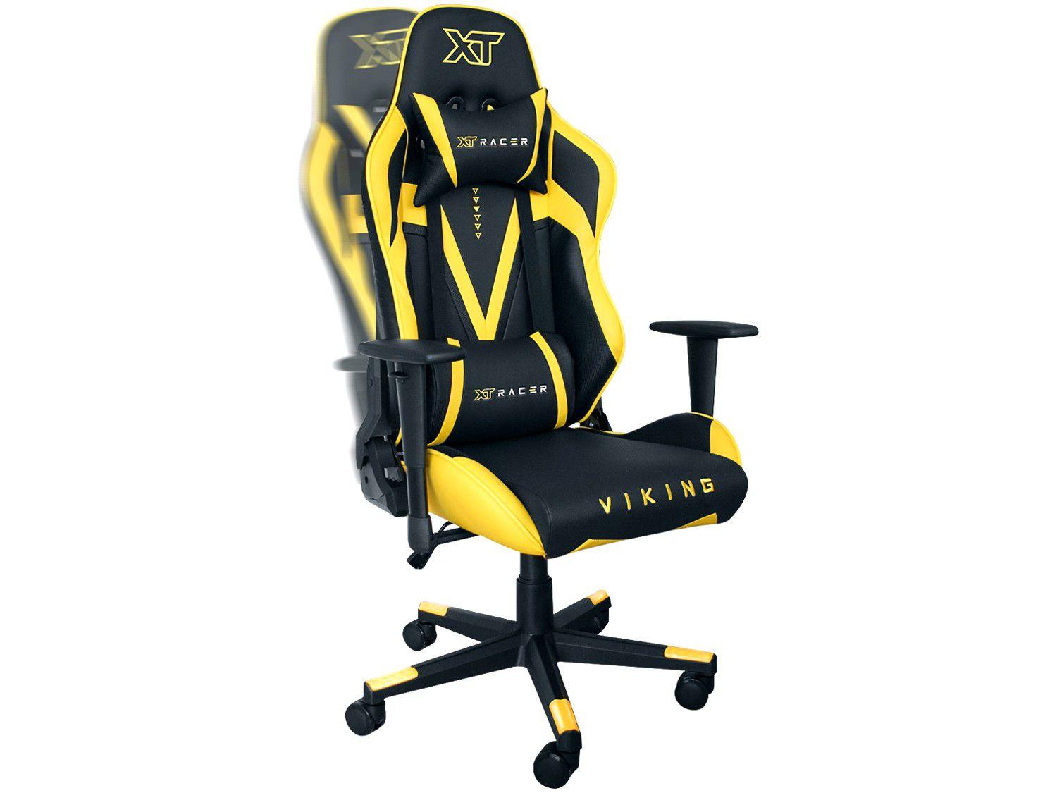 Cadeira Gamer XT Racer, Reclinável, Preto e Amarelo, Viking Series - XTR-011