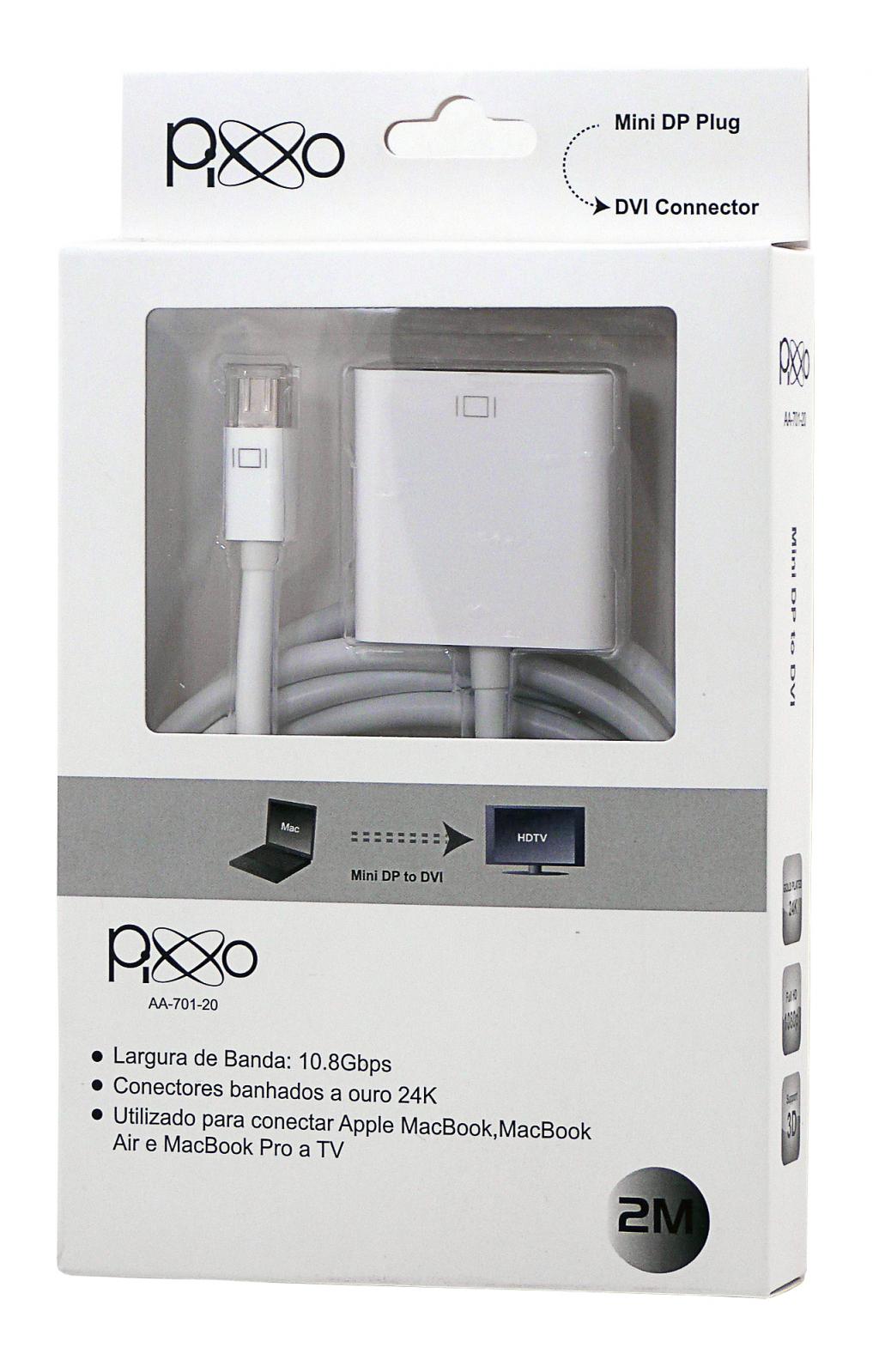 Conversor Mini DisplayPort (Macho) para DVI 24+5 (Fêmea)