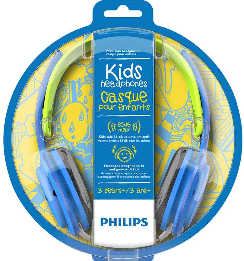 Fone de Ouvido Philips Kids, P2, Azul/Verde - SHK2000BL/00