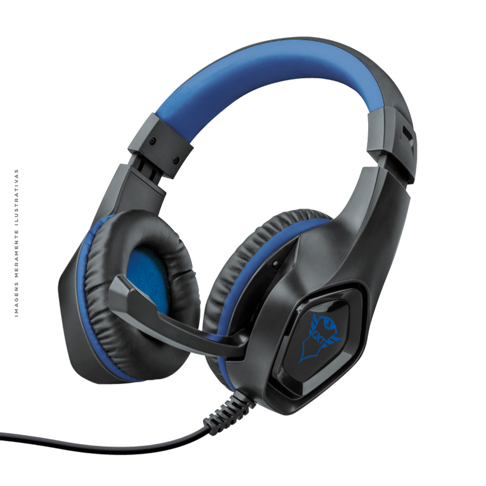 Headset Gamer Trust Rana, GXT 404B, Preto/Azul, com Microfone, Drivers 40mm, P3, PS4/5 - 23309-02