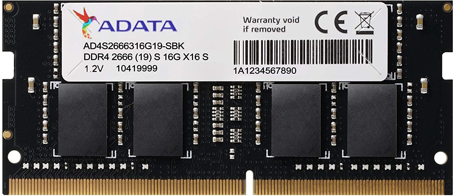 Memoria Adata para Notebook, 16GB, 2666MHz, DDR4 - AD4S2666316G19-RBK