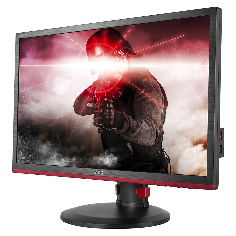 Monitor Gamer AOC Hero LED 24´ Widescreen, Full HD, HDMI/VGA/DVI/Display Port, FreeSync, Som Integrado, 144Hz, 1ms, Altura Ajustável - G2460PF