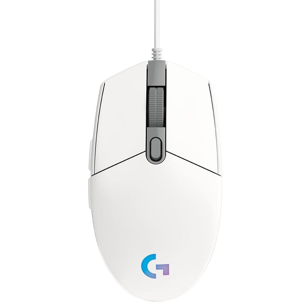 Mouse Gamer Logitech G203 RGB Lightsync, 6 Botões, 8000 DPI, Branco - 910-005794
