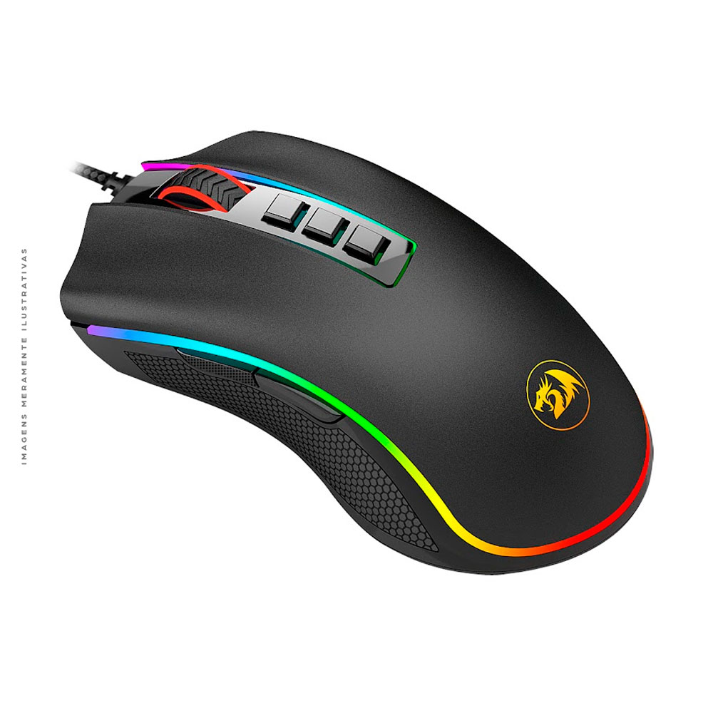 Mouse Gamer Redragon Cobra, 10000DPI, Chroma, Preto - M711
