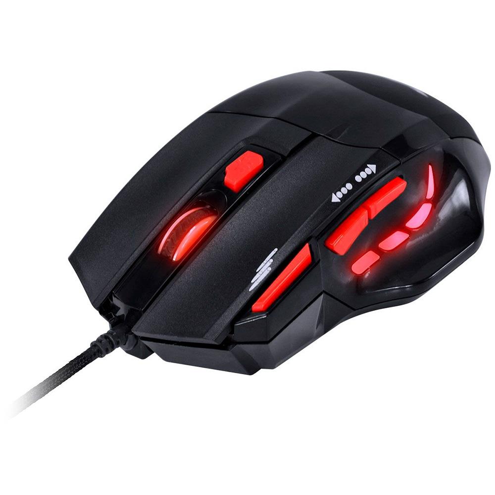 Mouse Gamer Vinik VX Gaming Black Widow, LED, 6 Botões, 2400DPI, Preto e Vermelho - GM102