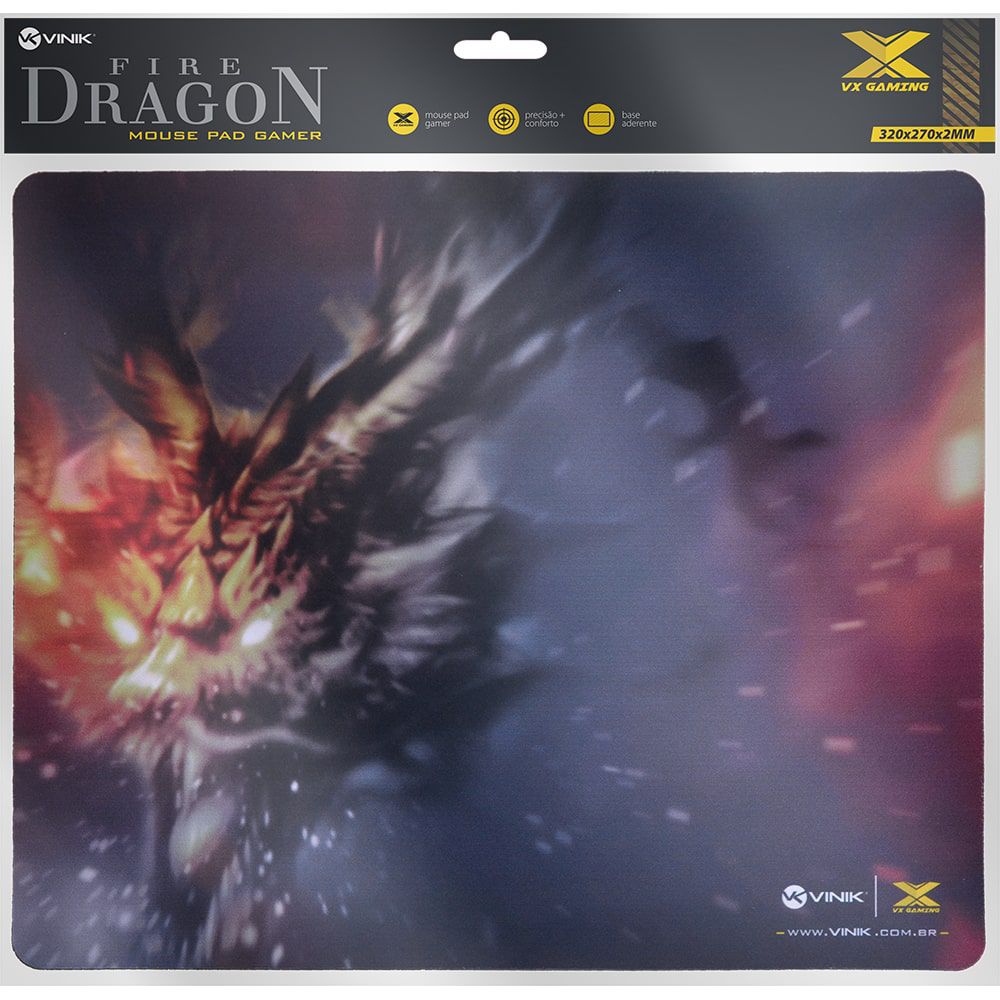MousePad Vinik VX Gaming Fire Dragon - 320X270X2MM - 29349