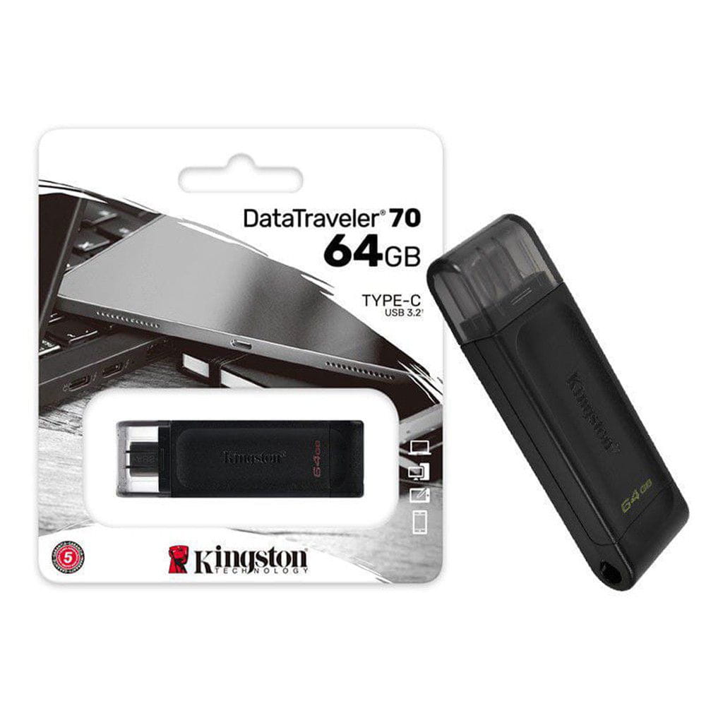 Pen Drive 64GB Kingston Datatraveler 70 Gen 1 USB-C 3.2 - DT70-64GB