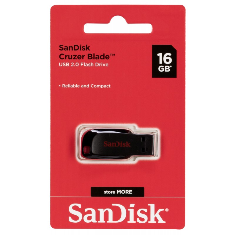 Pen Drive Cruzer Blade Sandisk, USB 2.0, 16GB - SDCZ50-016G-B35