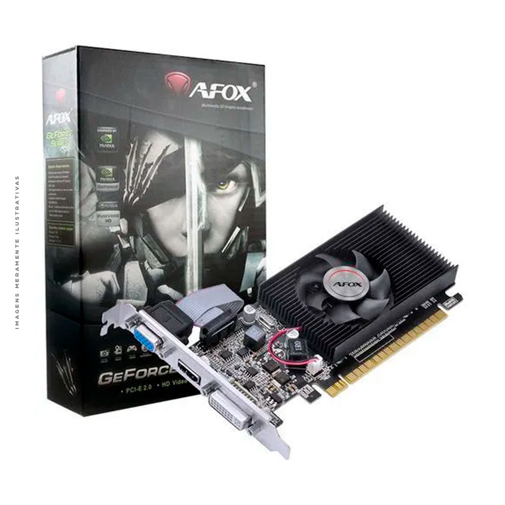 Placa de Vídeo AFOX Geforce GT 210, 1GB, DDR3, 64 BITS - AF210-1024D3L8(DDR3)