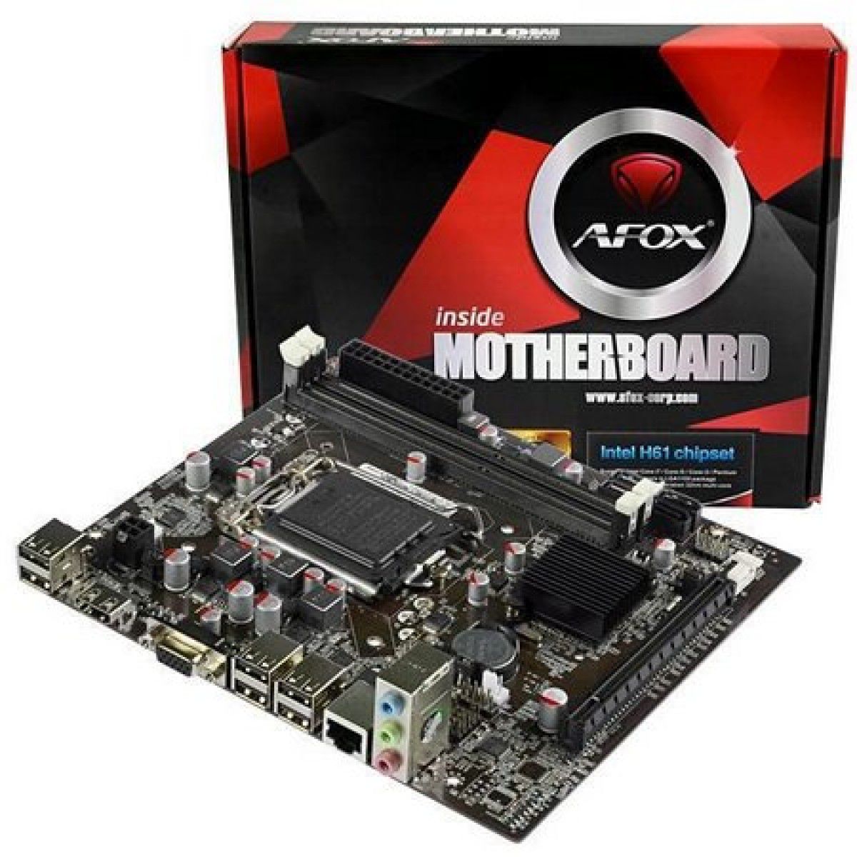 Placa Mãe AFOX IH61-MA5 Chipset H61, Intel LGA 1155, mATX, DDR3