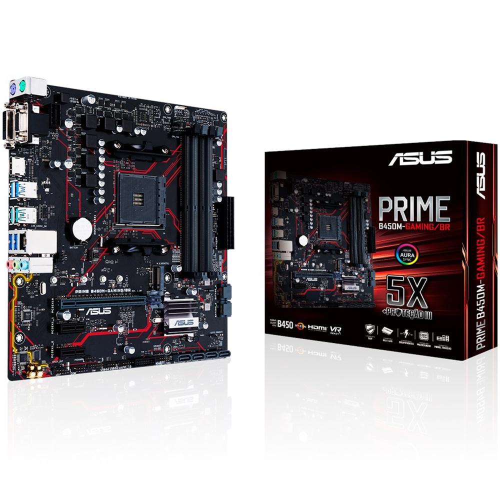 Placa Mãe Asus Prime B450M Gaming/BR, AMD AM4, mATX, DDR4 - 90MB10H0-C1BAY0