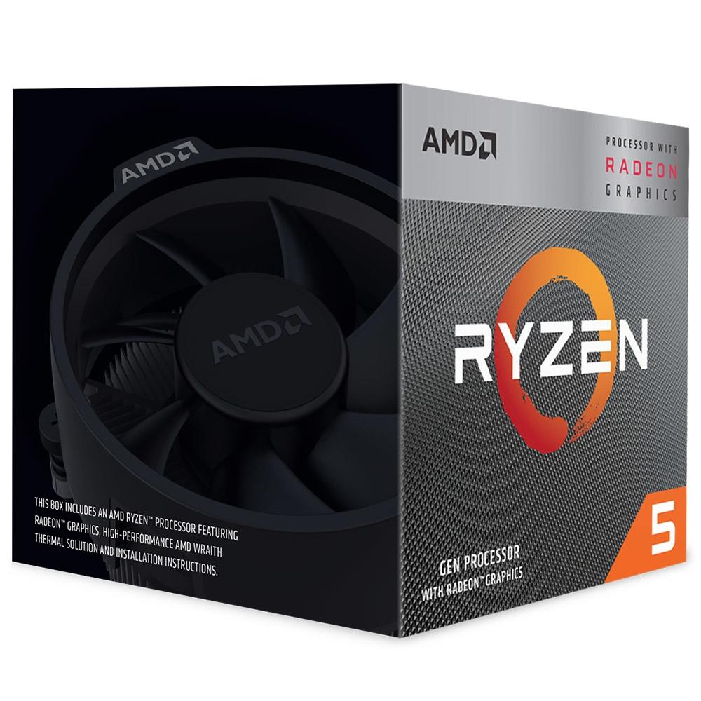 Processador AMD Ryzen 5 3400G, Cache 6MB, 3.7GHz (4.2GHz Max Turbo), AM4 - YD3400C5FHBOX
