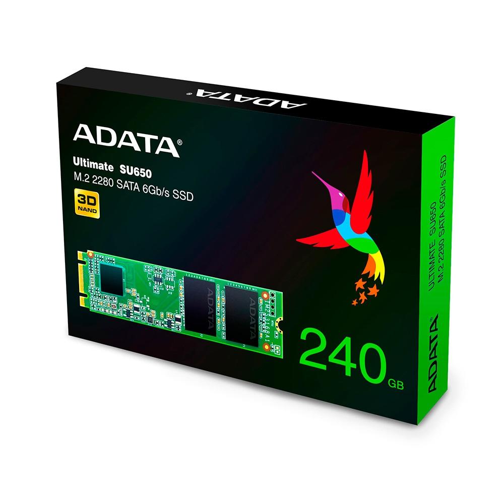 SSD Adata Ultimate SU650 240GB, M.2, Leituras: 550MB/s e Gravações: 500MB/s - ASU650NS38-240GT-C