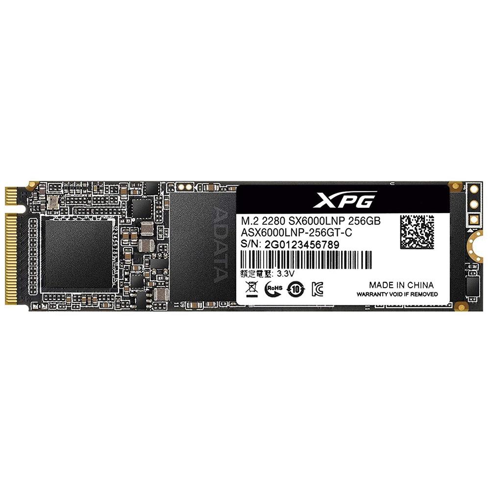 SSD Adata XPG SX6000 Lite, 256GB, M.2 NVMe, Leitura 1800MB/s, Gravação 900MB/s - ASX6000LNP-256GT-C