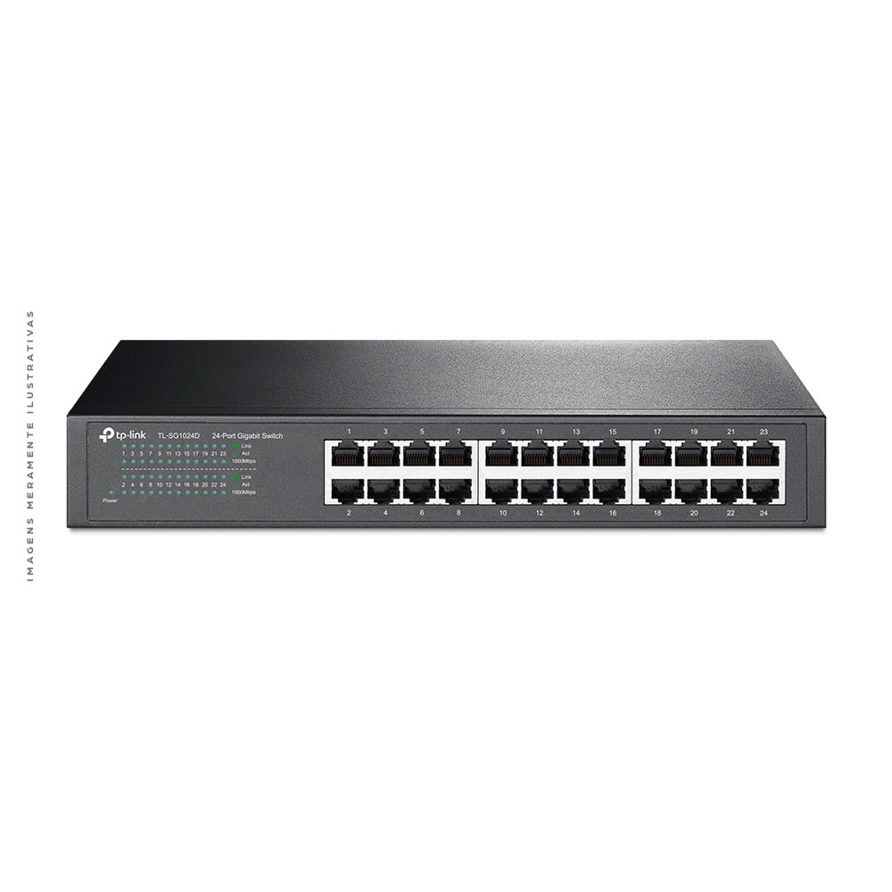 Switch TP-Link Gigabit, 24 Portas, 10/100/1000MBPS - TL-SG1024D