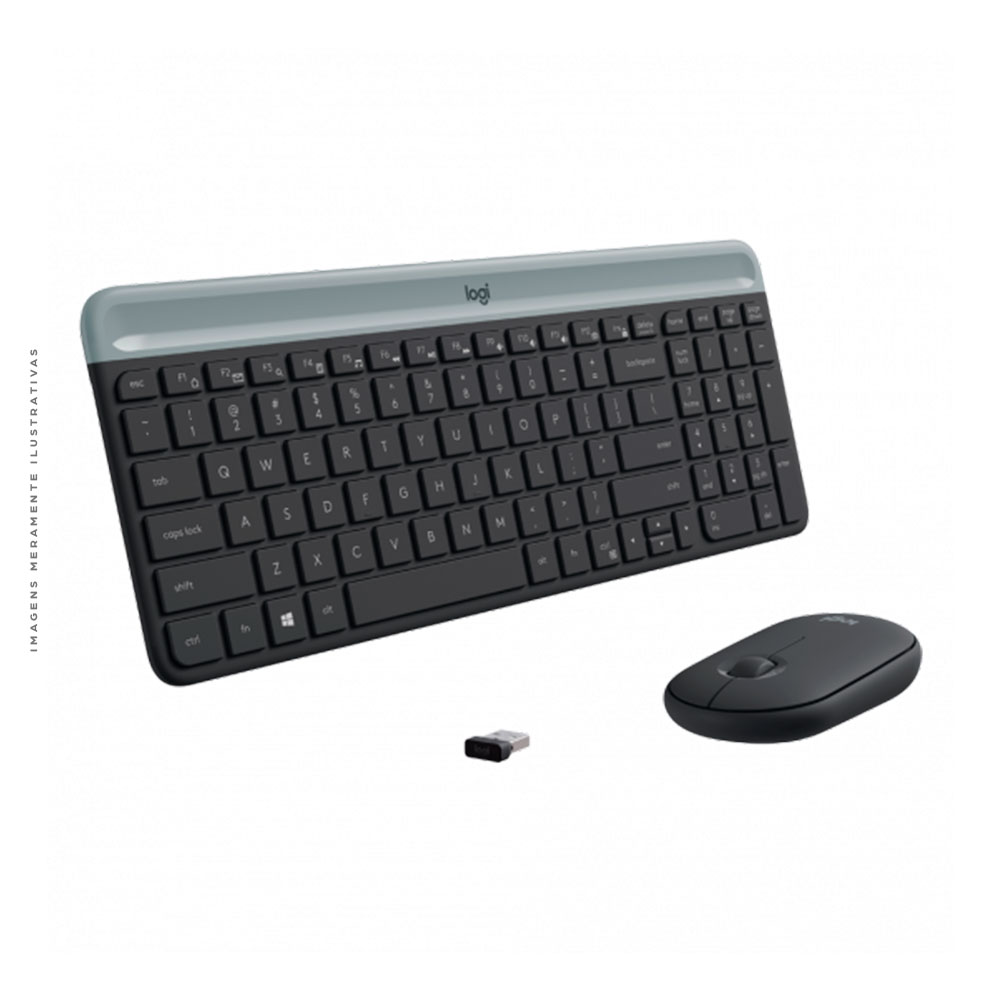 Teclado e Mouse sem fio Logitech MK470 com Design Slim, Digitação e Clique Silencioso, Mouse Ambidestro e Pilhas Inclusas - 920-009268