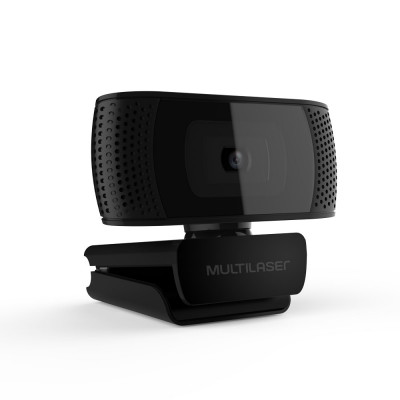 Webcam Multilaser Full HD, 1080P, 4K, Microfone, USB Plug and Play, Preto - WC050