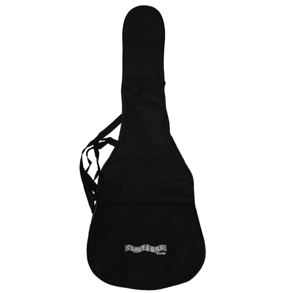 Capa Bag Para Violão Junior 1/2 Comum CLAVE & BAG. No formato do violão, alça de mão e tira colo. CM 504-B