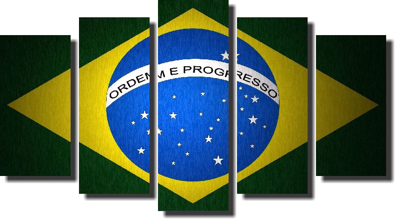 Quadro Decorativo Bandeira Nacional do Brasil Varias Peças 