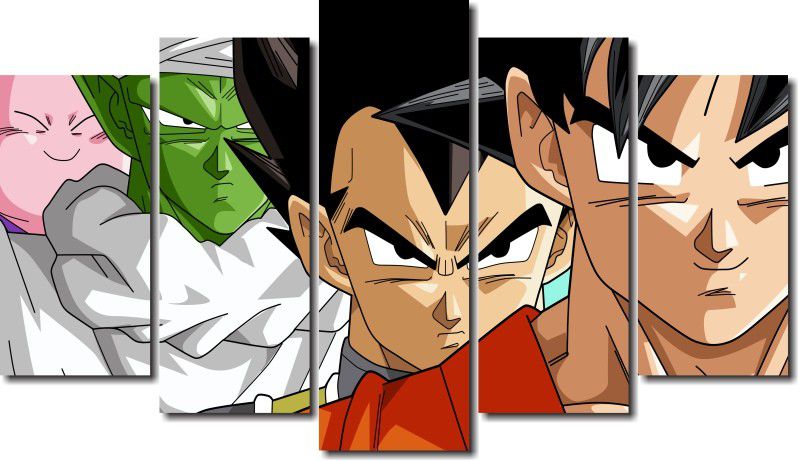 Quadro Decorativo Dragon Ball  Z Goku Super Sayajin  5 peças m11