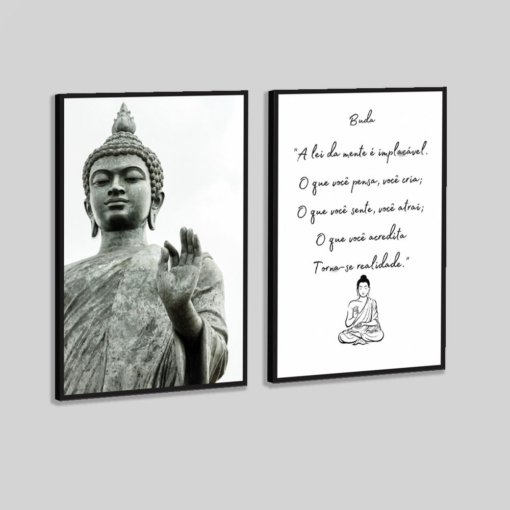 Kit Quadros Decorativos Frases Buda