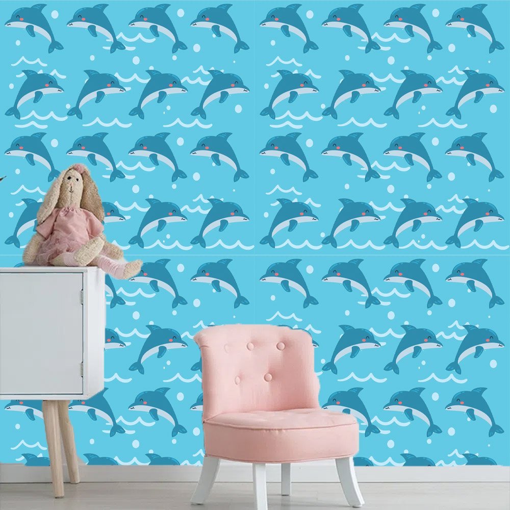 Papel de Parede Golfinhos Rolo de 0,60 x 3,00