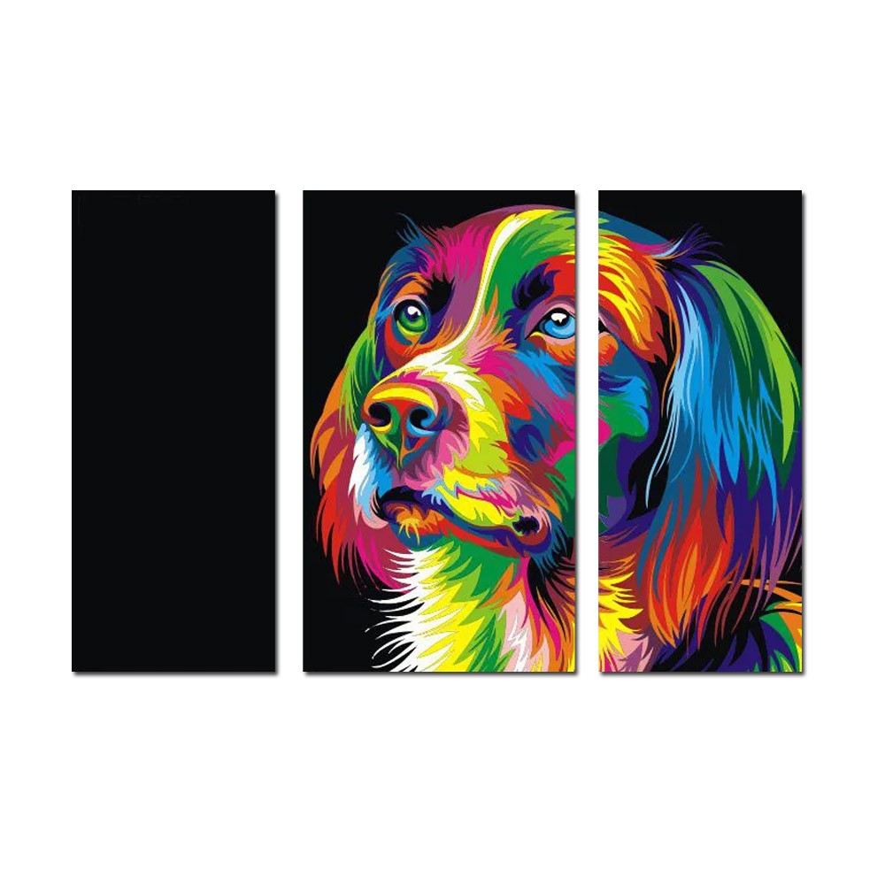 Quadro Cachorro Abstrato colorido moderno