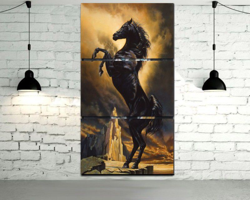 Quadro Decorativo Cavalo Negro na Noite