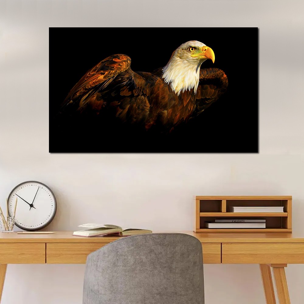 Quadro decorativo paisagem pássaro águia para quarto e sala 1 peça 