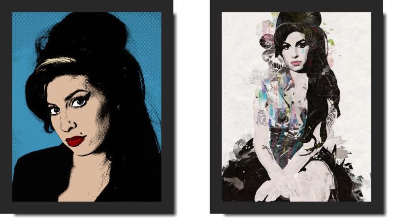 Quadros Decorativos Pop Art Amy Winehouse 2 peças 