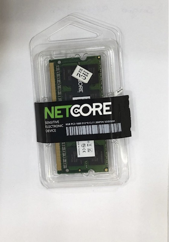 MEMORIA NOTE 8GB PC3L DDR3 1600MHZ NETCORE NET38192SO16LV  - TELLNET