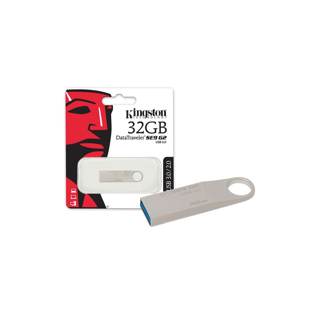 PEN DRIVE USB 3.0 KINGSTON DATATRAVELER 32GB DTSE9G2/32GB PRATA  - TELLNET
