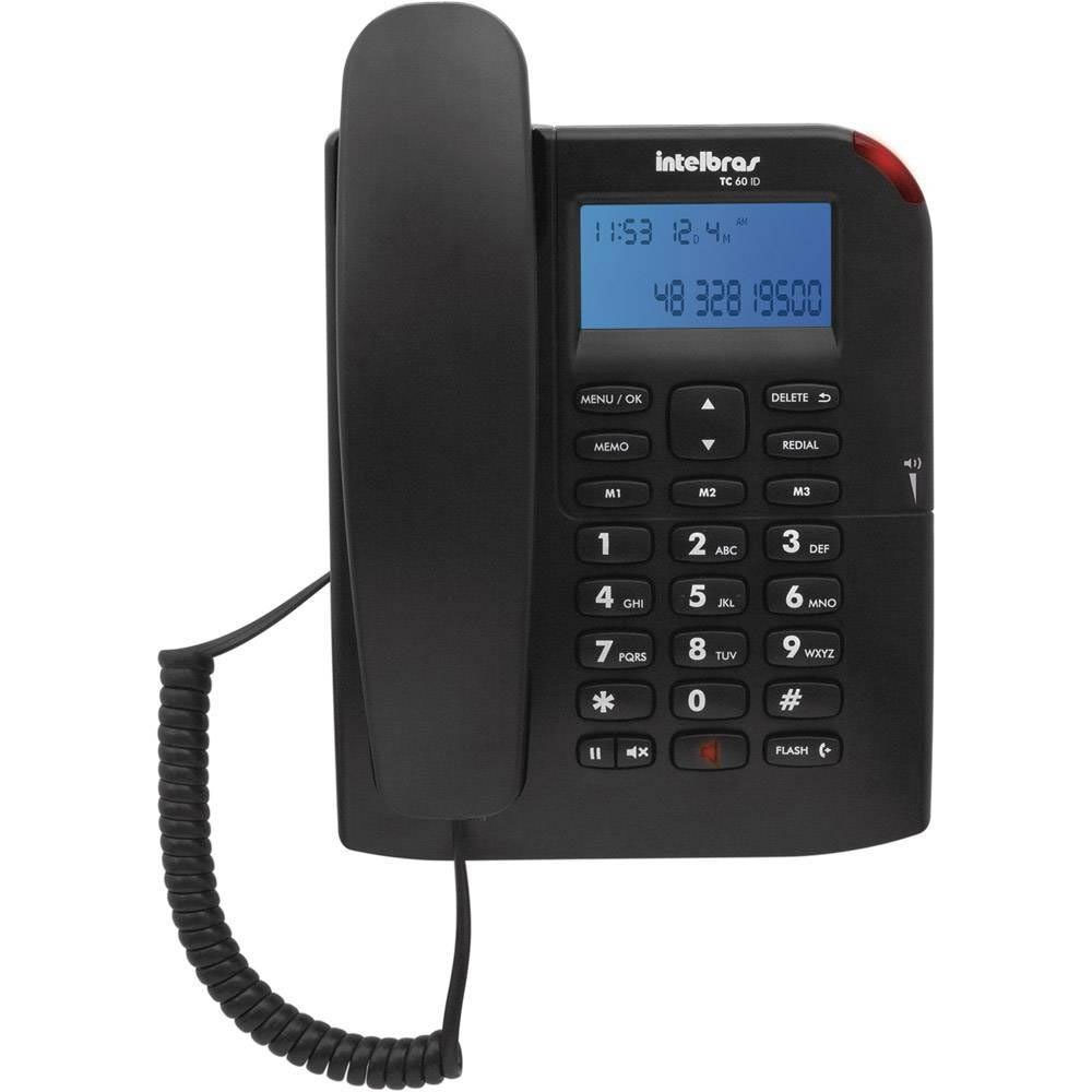 Telefone Intelbras com Fio TC60ID - Preto