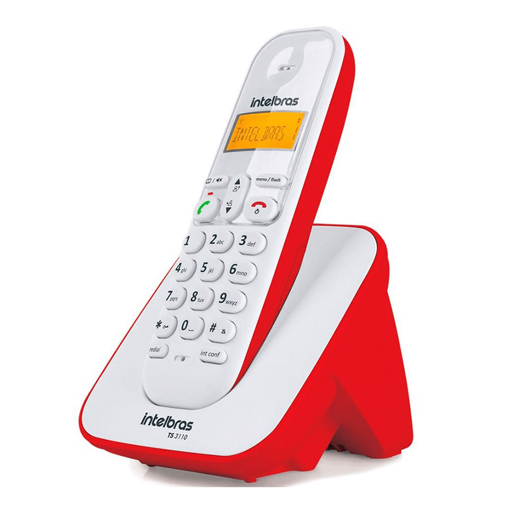 Telefone sem Fio Intelbras TS 3110 - Branco c/ Vermelho