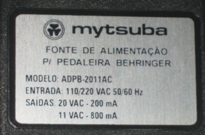 Fonte para Pedaleira VAMP 2 e VAMP 3 da Behringer PLUG Mini DIM 4 Pinos ADPB-2011AC