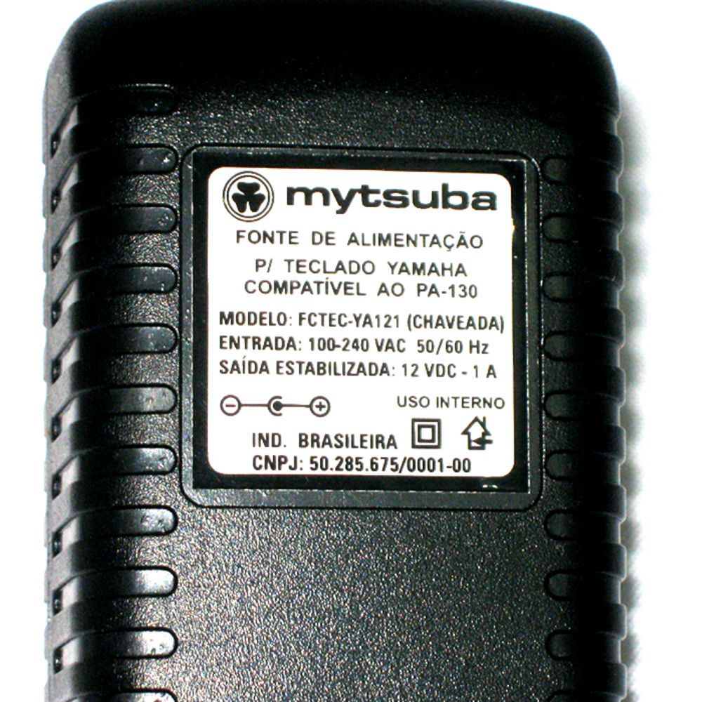 Fonte para Teclado Yamaha - 12VDC 1 a - Compatível com a PA-130 - FCTEC-YA121