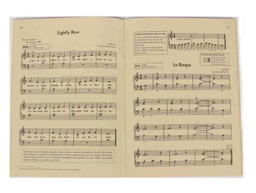 Kit Com Curso De Piano Para Adultos Leila Fletcher I + Caderno De Música Com Pentagrama 40 Páginas