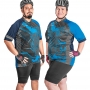 Camisa Ciclismo Plus Size Preto Azul Parcial Hanya Extra Grande Poker