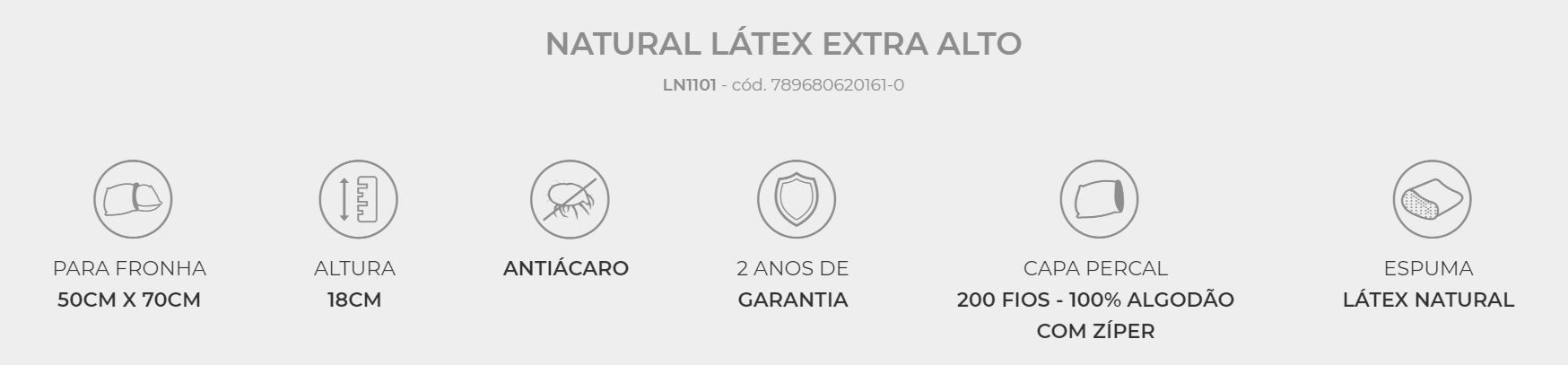 Travesseiro Natural Latex Extra Alto Duoflex