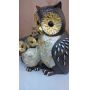 Coruja Casal Gold Resina Enfeite Decoração Owl