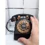 Cofre Resina Telefone Mesa Preto Vintage Retro